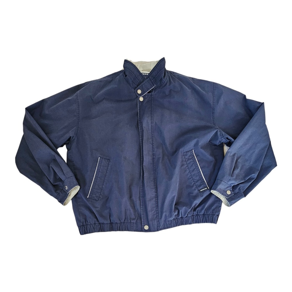 Members Only Mariner Men's XL Long Jacket Lined Zip Water Resistant Navy Blue